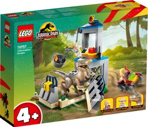 LEGO 76957 Jurassic Park Flucht des Velociraptors, Dinosaurierspielzeug und Buggy-Auto zum Sammeln für Kinder ab 5 Jahren