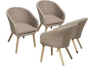 Garden Pleasure Stuhl VISALIA mit Auflage im 4er Set - modernes und ansprechendes Design