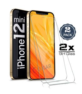 2X iPhone 12 Mini (5.4") Panzerglas Glasfolie Display Schutz Folie Glas 9H Hart Echt Glas Displayschutzfolie 2 Stück