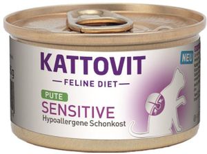 KATTOVIT ¦ Sensitive - Hypoallergene Schonkost - Pute - 12 x 85g ¦ nasses, hypoallergenes Katzenfutter in Dosen