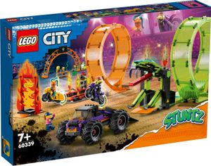 LEGO 60339 City Stuntz Stuntshow-Doppellooping Set, inkl. Rampe, Monstertruck, 2x Motorrad, Spielzeug für Kinder ab 7 Jahre, Geschenkidee Weihnachten