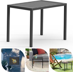 Melko Gartentisch Aluminium Beistell Balkontisch rechteckig wetterfest Anthrazit Outdoor Tisch hitze- und wetterbeständig Terrassentisch Melko Gartentisch Aluminium Beistell Balkontisch rechteckig wetterfest Anthrazit Outdoor Tisch hitze- und wetterbeständig Terrassentisch