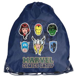 Schulranzen für Jungen und Mädchen, 6er-Set - Schul-Rucksack für Kinder mit Federmäppchen - Schuhbeutel und Hausaufgabenheft - Marvel Avengers Motiv