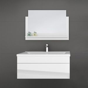 HOME DELUXE - Badmöbel WANGEROOGE BIG M Weiß (HB) Badezimmermöbel Waschbecken Unterschrank Spiegel