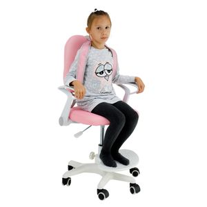 MOB, Detská rastúca stolička s podnožou a trakmi - Aureola (ružová + biela)
