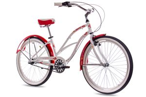 26 Zoll Beachcruiser Damenrad CHRISSON SANDY 3G SHIMANO Nexus weiß rot