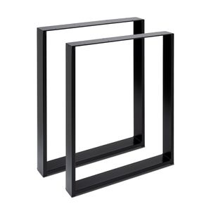 2ks stolových nohou Stolové ližiny ocelové 70x72 cm Průmyslový design (černá)