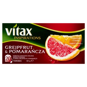 Vitax Inspirations Früchte- & Kräutertee aromatisiert Grapefruit & Orange 40 G (20 X 2 G)