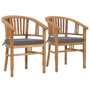 vidaXL Záhradné stoličky s vankúšom 2 ks. Teakové masívne drevo