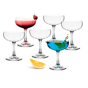 PROLISOK Coupe-Gläser Cocktailgläser für Martini, Champagner, Margarita 220 ml 6er Set