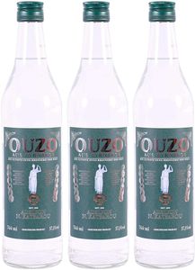 Ouzo Tirnavos green 3x 0,7l 37,5% | Aus der ältesten Ouzo Destillerie der Welt | Katsaros Distillery seit 1856 | Milder Ouzo | + 1 x 20ml ElaioGi Olivenöl