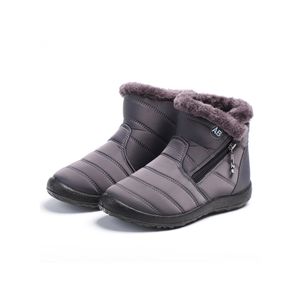 Winterstiefel Damen Warm Stiefeletten Winter Schneeschuhe Gefüttert Stiefel Rutschfeste Boots Grau,Größe:EU 42