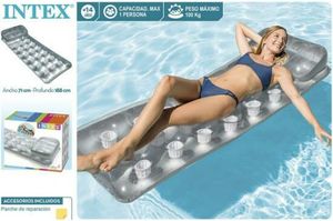 Intex Luftmatratze 188 x 71 cm mit sonnenlichtreflektierendem Boden für die gleichmäßige Bräune Intex Luftmatratze 188 x 71 cm mit sonnenlichtreflektierendem Boden für die gleichmäßige Bräune