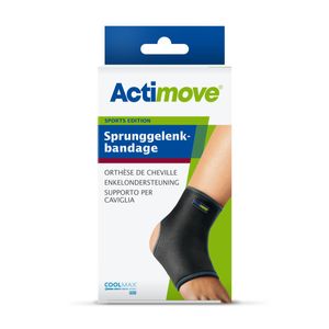 Actimove SPORTS EDITION Sprunggelenkbandage - Slim Fit - für den Sport - bei Verletzungen und leichten Verstauchungen des Sprunggelenks - Schwarz, Large