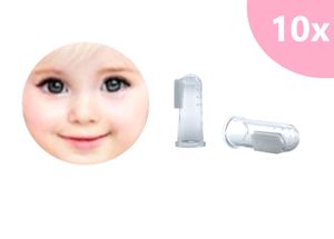 LIMDIX Finger Zahnbürste mit Box aus Silikon BPA-Frei - für Babys 3-24 Monate - 10 Stück