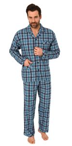 Herren Flanell Pyjama Schlafanzug zum durchknöpfen - auch in Übergrössen 281 101 95 649