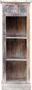 Schmales Regal aus Massivholz mit Eingearbeiteten Schnitzereien - Modell 50, Braun, 127*45*38 cm, Bücherregale & Küchenregale Schmales Regal aus Massivholz mit Eingearbeiteten Schnitzereien - Modell 50, Braun, 127*45*38 cm, Bücherregale & Küchenregale