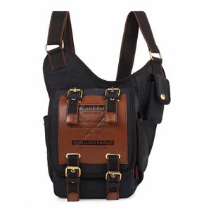 DrachenLeder Herren Damen Tasche Umhängetasche Canvas schwarz 21x9x35 cm OTK200S