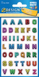 AVERY Zweckform ZDesign KIDS Glitter-Sticker "Buchstaben" 40 Sticker auf 1 Bogen