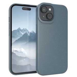 EAZY CASESchutzhülle kompatibel mit Apple iPhone 15 , Hülle biologisch abbaubar, nachhaltigesCase mit Kameraschutz bestehend aus Pflazenfasern, Petrol Blau