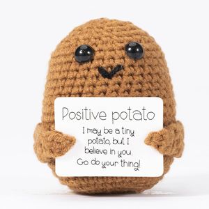 FNCF Pocket Hug Positive Potato, kreative gestrickte Wollkartoffelpuppe, bestes Geschenk für Familie, Freund, Geschenke für Freundin, Patient, Geburtstagsgeschenkparty, Weihnachtsdekorationsgeschenk