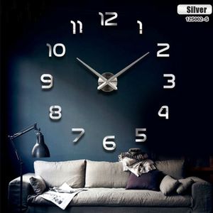 KIK Nástěnné hodiny velké 80-120cm stříbrné 12 číslic KX7844