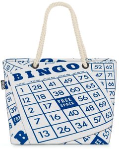 VOID Bingo Spiel Karte Strandtasche Shopper 58x38x16cm 23L XXL Einkaufstasche Tasche Reisetasche Beach Bag