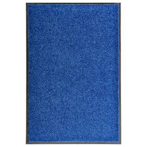 vidaXL Fußmatte Waschbar Blau 60x90 cm - Fußmatte - Fußmatten - Fußabtreter Waschbar - Sauberlaufmatte