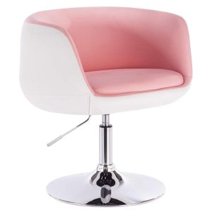 WOLTU Barsessel Clubsessel Loungesessel mit Armlehne Kunstleder 2 farbig rosa+weiß