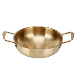 Gold Koreanischer Ramen-Topf Edelstahl Nudeltopf Tragbarer Küchen-Kochtopf für den Haushalt
