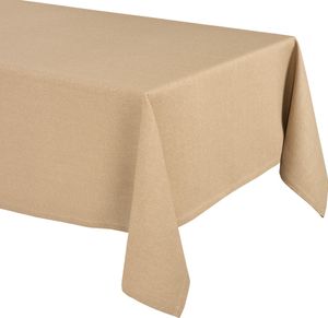Elegante Tischdecke Edel Leinenoptik, Lina Tischdecke und Tischläufer, Farbe und Größe wählbar,160x160cm,Honigbraun