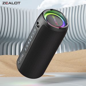 ZEALOT S49PRO Portable Wireless Speaker with BT 5.2 Technology IPX6 Waterproof Speakers HiFi Sound AUX FM TF Card RGB Lighting Long Playtime Compact