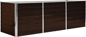 vidaXL Podwyższone łóżko ogrodowe brązowe 240 x 80 x 77 cm Stal ocynkowana