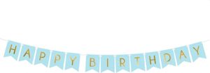Happy Birthday Girlande 15x175cm hellblau