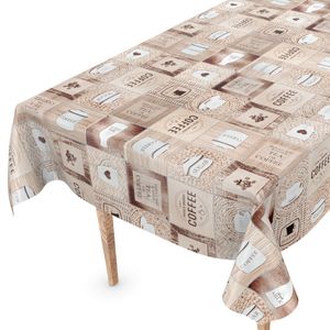 Tischdecke Wachstuch Essen Braun Robust Wasserabweisend Breite 140 cm Länge 100 cm
