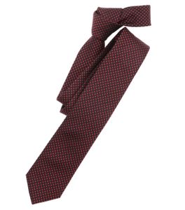 Venti Krawatte Dunkelrot Kariert 100% Seide 6cm Breit Schmale Form Fleckenabweisend