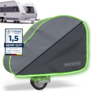 Tarpofix® Deichselabdeckung für Wohnwagen & Anhänger - Deichselhaube Deichselschutz groß - Grau mit Reflektoren