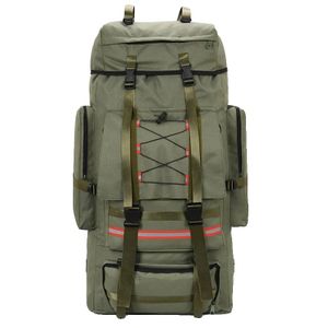 outdoorový batoh s objemom 130 l, uniový dizajn s mäkkým chrbtom, vrátane obalu proti dažďu , zelený