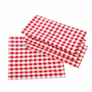 Züchen Tischwäsche 5mm Karo rot-weiß kariert - 100 x 100 cm