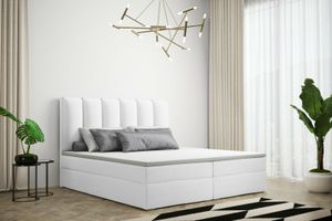 Skriňová posteľ Grekpol Long s taštičkovým pružinovým matracom H3 18 cm a topperom 5 cm, čalúnená posteľ s podnožou (farba: ekokoža Madryt 9200, rozmer: 160x200 cm)