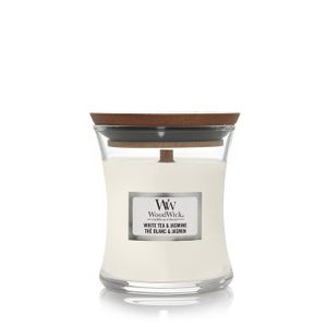 Woodwick White Tea & Jasmine Duftkerze 85 g