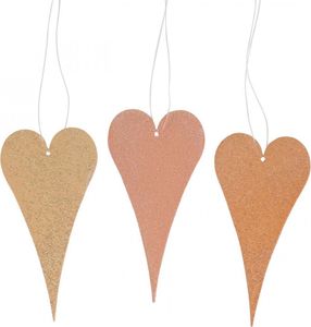 Dekoracja wisząca serca Dekoracja ścienna okna ślub  pomarańczowo-żółty 10cm 6szt