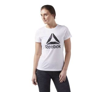 Damen Kurzarm-T-Shirt Reebok Wor CS Graphic Tee Weiß Größe: S