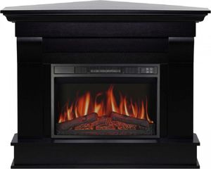 Casa Padrino Barock LED Elektro Eckkamin Schwarz 110 x 70 x H. 90,6 cm