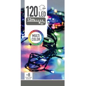 LED-Lichterkette, 120 LEDs, bunt, 230V, IP44, 8 Funktionen mit Memory-Funktion