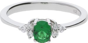 JuwelmaLux Ring Silber mit synthetischen Smaragd JL10-07-0256 Größe 56