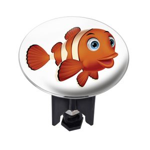 Wenko 21265100 Waschbeckenstöpsel Pluggy Xl Clown Fish - Abfluss - Stopfen, Messing, Kunststoff, Durchmesser 6,2 X 6,5 - 9,5 Cm