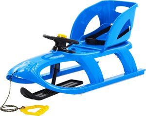 Möbel Hommie - Schlitten mit Sitz und Lenkrad Blau 102,5x40x23 cm Polypropylen, 1parcel, 5,7 KG