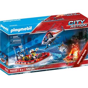 PLAYMOBIL, Feuerwehreinsatz mit Heli und Boot, City Action, 70335