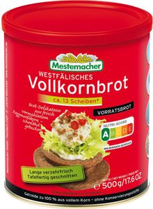 Mestemacher Westfälisches Vollkornbrot Vorratsbrot in der Dose 500g